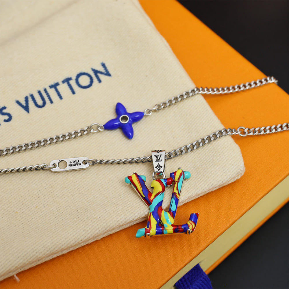 LV Psychedelic Necklace Rainbow