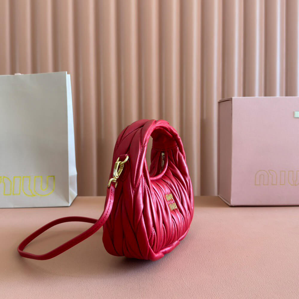 Mini Wander matelass?? nappa leather hobo bag(high-end grade)