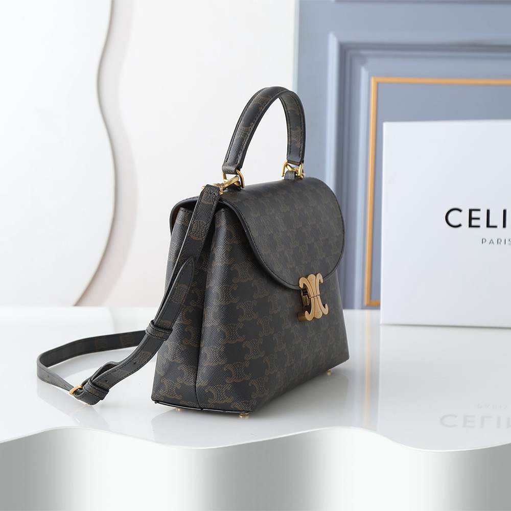 Ce1i*e TEEN NINO BAG IN Triomphe Canvas(HIGH-END GRADE)