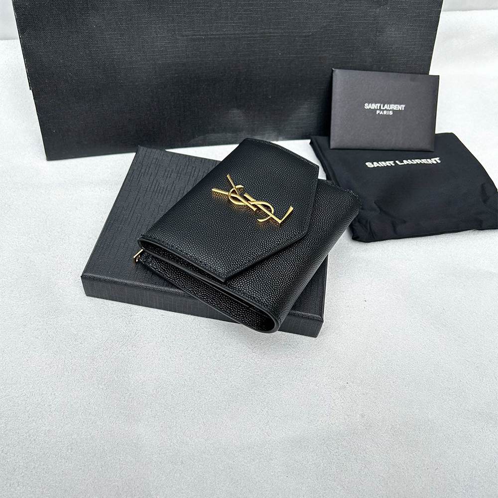 Y51 UPTOWN Compact wallet in grain de poudre leather