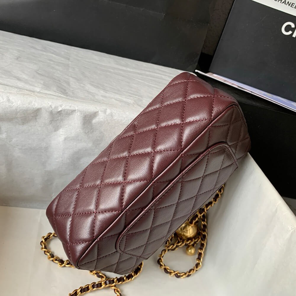 Ch**el Pearl Crush Mini Rectangular Flap