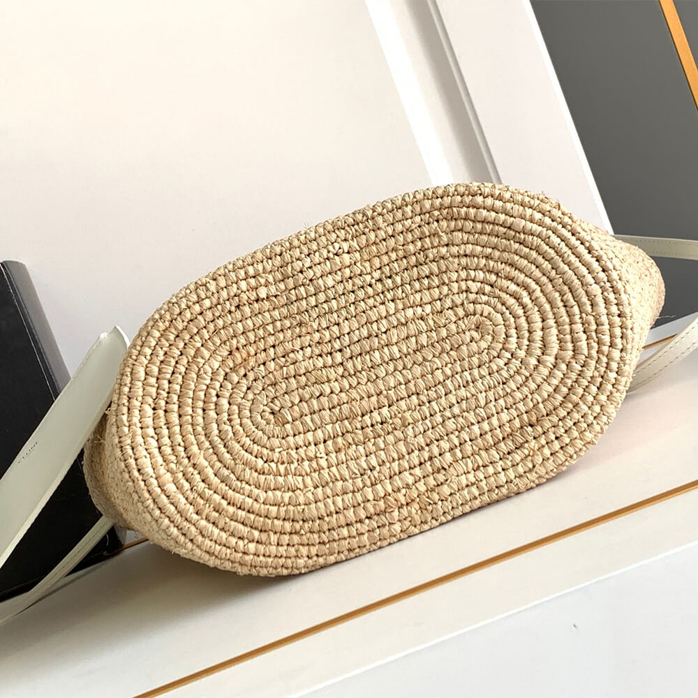 Ce1i*e TEEN S*pPLE Ce1i*e CLASSIC PANIER IN Raffia and calfskin(high-end grade)