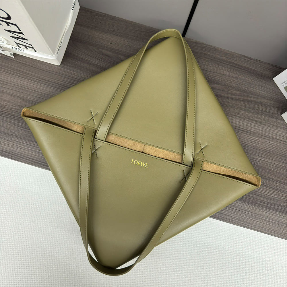 L0ew* XL Puzzle Fold tote in shiny calfskin(HIGH-END GRADE)
