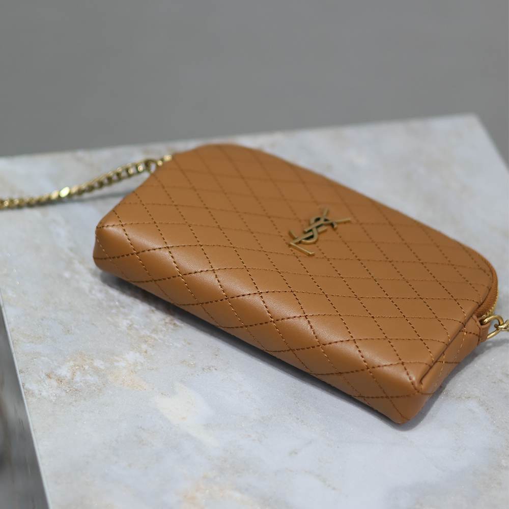 Y51 GABY ZIPPERED POUCH IN LAMBSKIN