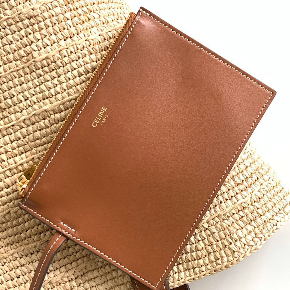 Ce1i*e TEEN S*pPLE Ce1i*e CLASSIC PANIER IN Raffia and calfskin(high-end grade)