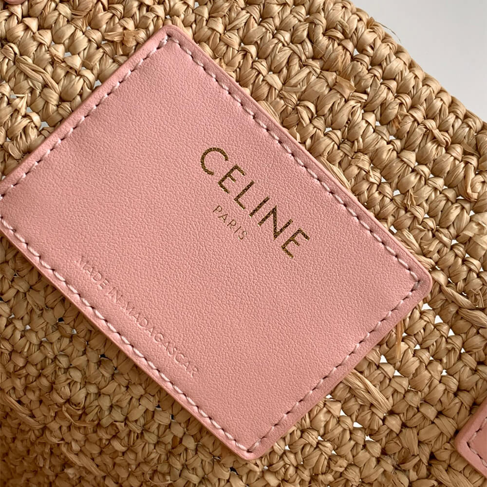 Ce1i*e TEEN S*pPLE Ce1i*e CLASSIC PANIER IN Raffia and calfskin(high-end grade)