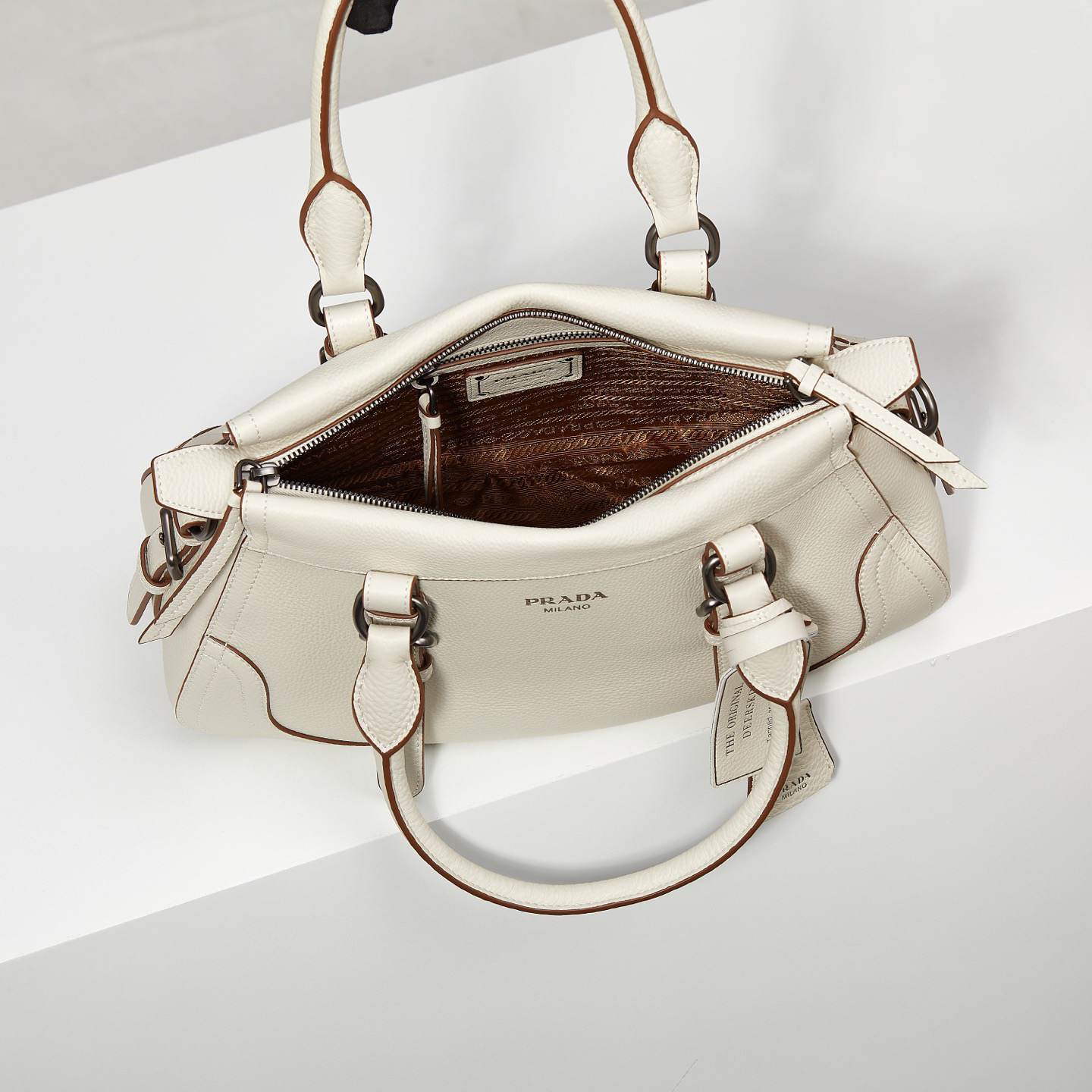 Pra*a Large leather tote bag(HIGH-END GRADE)