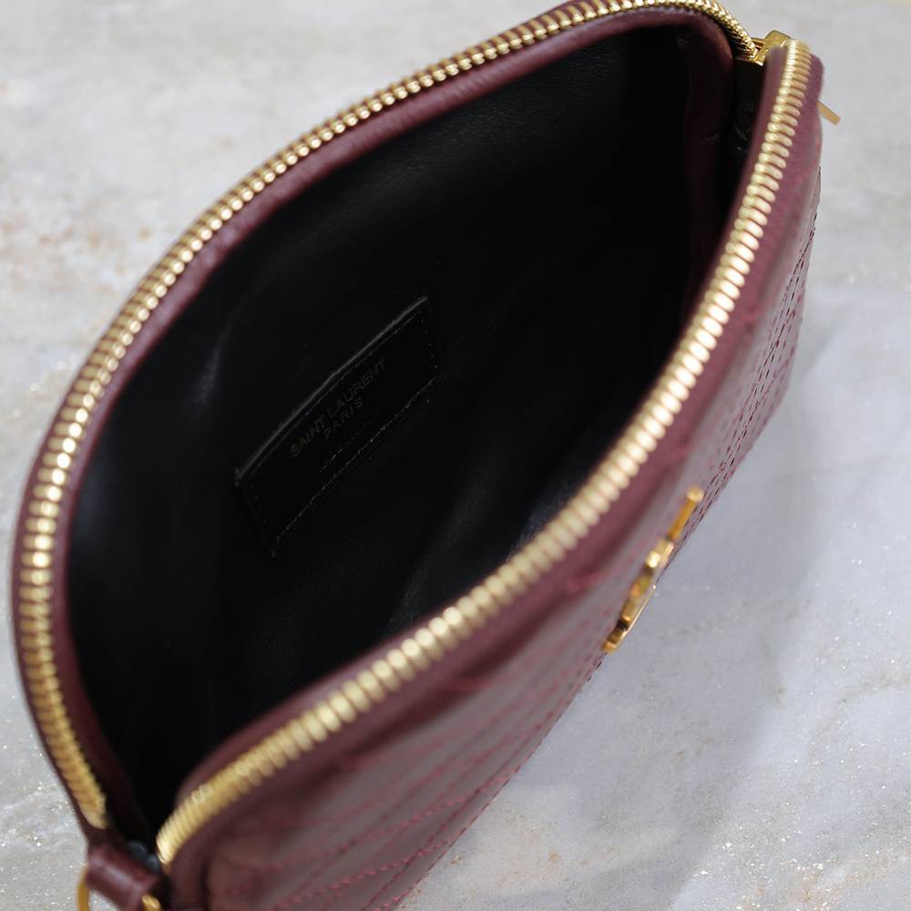 Y51 GABY ZIPPERED POUCH IN LAMBSKIN