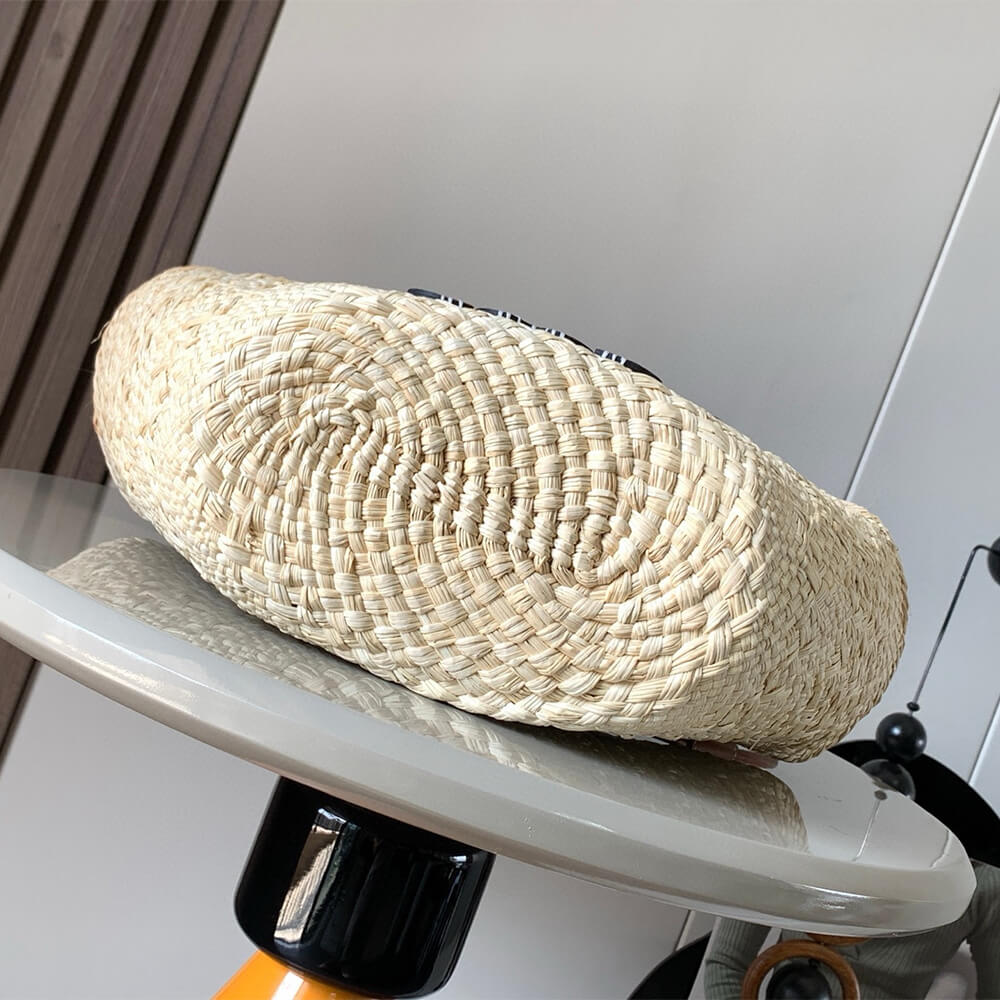 L0ew* Anagram Basket Small Palm and Calfskin Bag(HIGH-END GRADE)