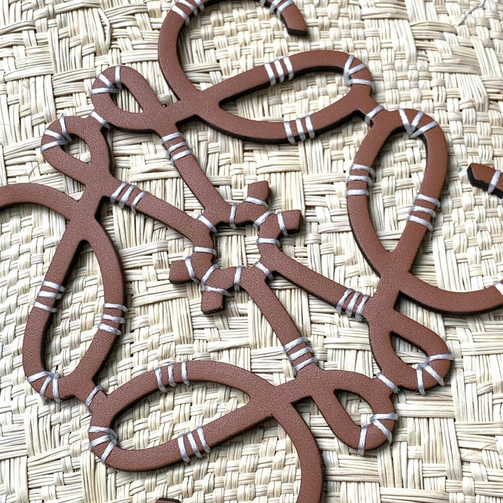 L0ew* Medium Anagram Basket in Palm and Calfskin(HIGH-END GRADE)