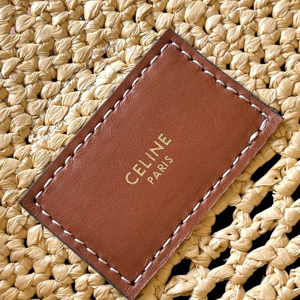 Ce1i*e MEDIUM L0visE BUCKET IN RAFFIA AND CALFSKIN(HIGH-END GRADE)