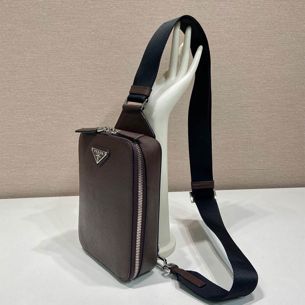 Pra*a Brique Saffiano leather bag(HIGH-END GRADE)